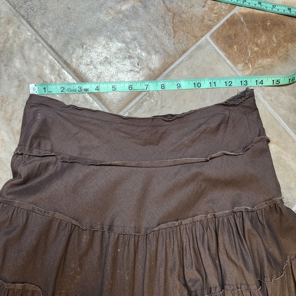 Elegant Tiered Maxi Skirt in Chocolate Brown - Picture 7 of 8